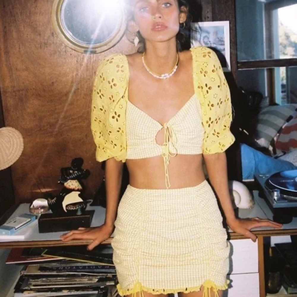 For Love & Lemons Yellow Picnic set